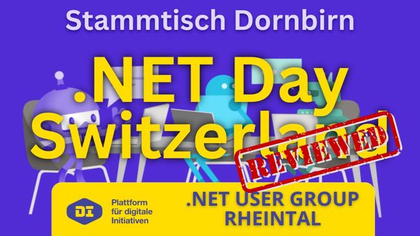 marcmenghin's tweet image. Ein weiteres .NET User Group Meetup! Dieses mal mit Thema: .NET Day Switzerland Review
#dornbirn #dotnetdev #dotnetrheintal #vlbg
meetup.com/dotnet-user-gr…