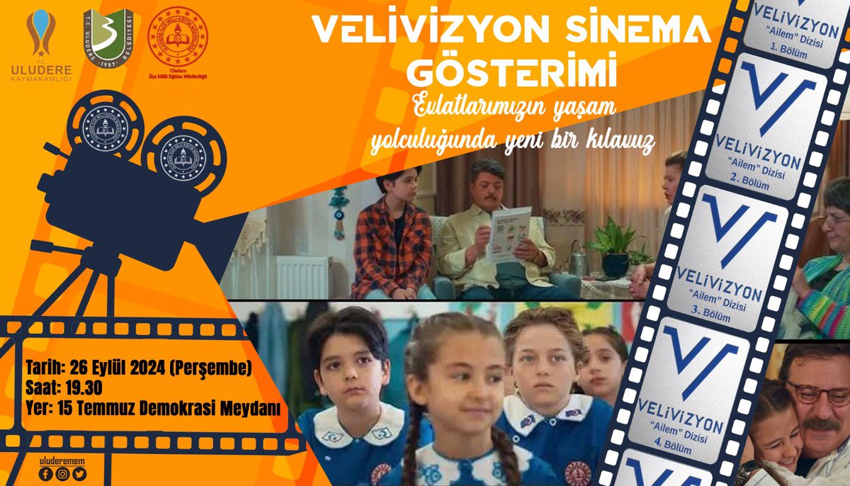Sizleri, Bakanlığımızın VeliVizyon Projesi kapsamında düzenleyeceğimiz sinema gösterimimize davet ediyoruz.Katılımınız bizi onurlandıracaktır.<a href="/tcmeb/">Millî Eğitim Bakanlığı</a> <a href="/SirnakValiligi/">T.C. Şırnak Valiliği</a> <a href="/sirnakmem73/">Şırnak İl Millî Eğitim Müdürlüğü</a> <a href="/bycandiroglu/">Bilal Hoca</a> <a href="/Yusuf__Tekin/">Yusuf Tekin</a> <a href="/uluderebelediye/">Uludere Belediyesi</a> <a href="/uluderekm/">Uludere Kaymakamlığı</a> <a href="/vsevercan/">Volkan Severcan</a>