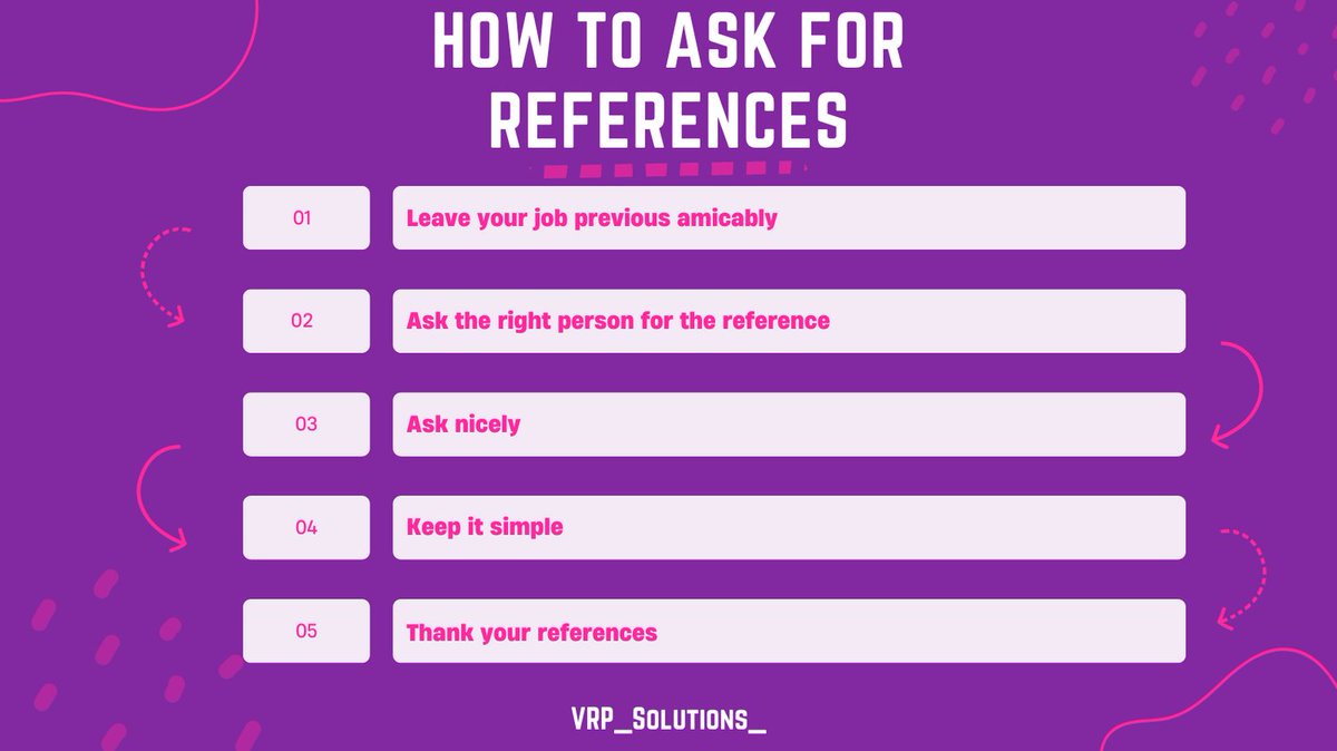 VRP_Solutions_'s tweet photo. Asking for a reference from an employer can be daunting but the team at VRP Solutions have put together 5 tips to help you with the process!

#jobsearch #jobsearchtips #referencerequest #jobhunting #networking #careeradvice #careersucess #careergrowth #professionaldevelopment https://t.co/8nVLCRDBIF