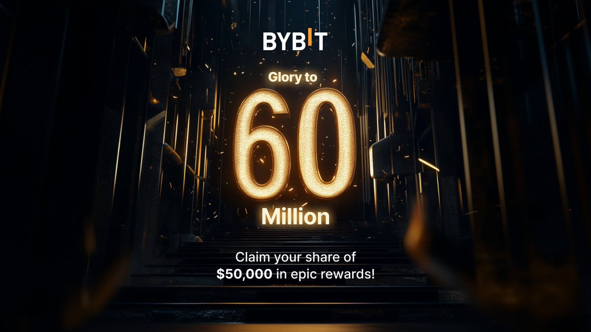 🌟 Glory to 60M Users: Claim Your Share of $50,000 in Epic Rewards!

🎉 We’ve witnessed an incredible surge in users over the past months, and the excitement is just getting started!

📅 Until Oct 25, 2024, 10AM UTC

Join now 👉 i.bybit.com/bkEaboQ