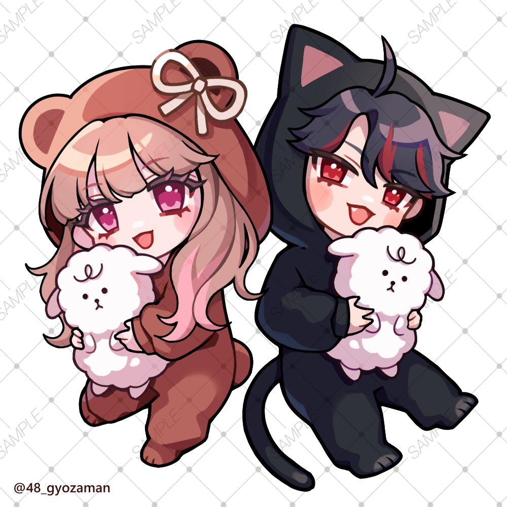 48_gyozaman's tweet photo. ぱぴちゃ様(#Papi_chan29)にご依頼をいただき、SDキャライラストを描かせていただきました🧸🐈⬛🤍
※こちらの作品は、無断使用および転載を禁止としています🙏
※All rights reserved.
#イラスト
#有償依頼
#illustlation
#48の納品報告🥟 https://t.co/BUUuwwV2Vb