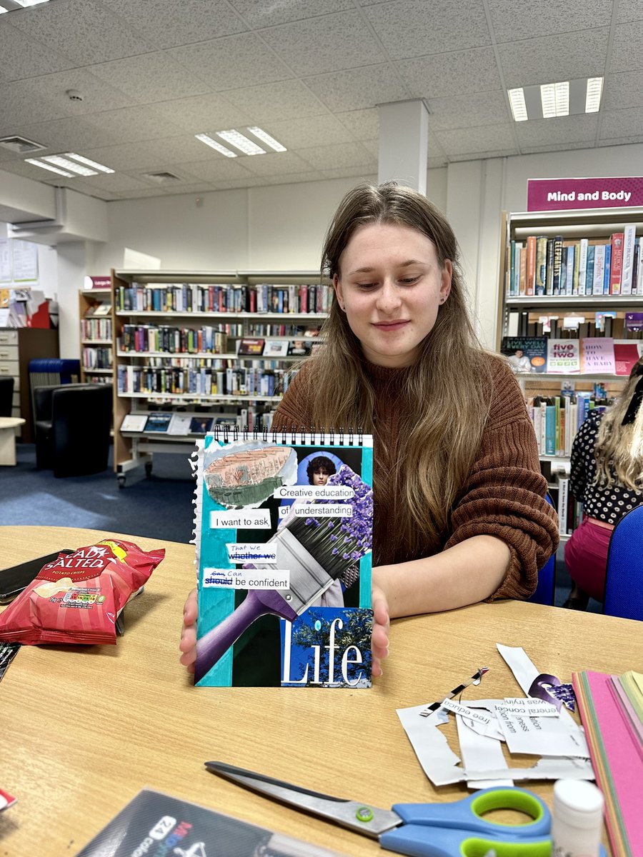 KTDnorfolk's tweet photo. Our Heritage Collective had a great time making in Thetford Library! It left us feeling creative, confident, and thinking about ice cream… yum!

#CollageMaking #HeritageCollective #ArtWellbeing @ace_southeast @NorfolkLibs @NorfolkMuseums @NorfolkCC https://t.co/zvtMXm5le3