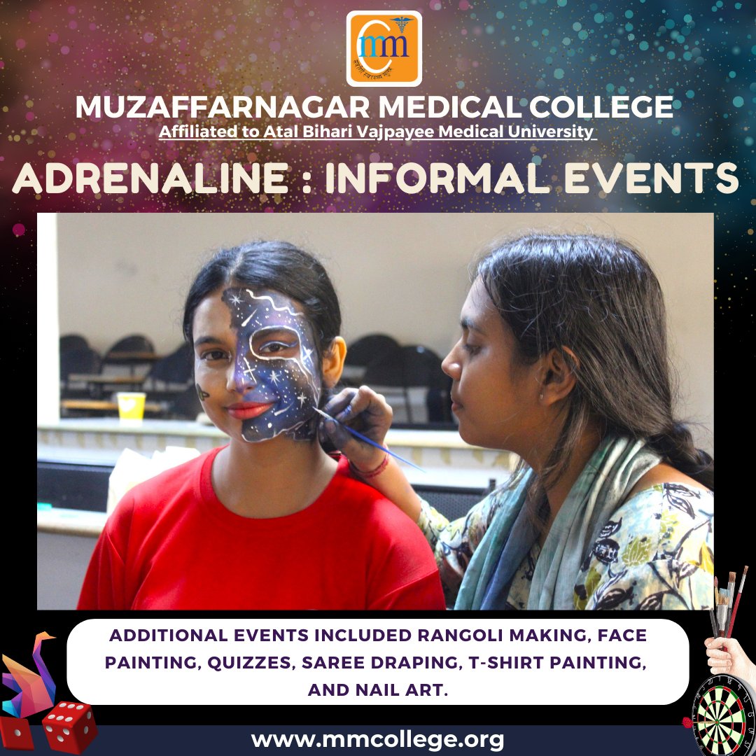 MMCandH's tweet photo. Adrenaline 2024 brought the fun! 🎉 From girls draping sarees on boys, vibrant nail art creations, to stunning Rangoli designs, it was a celebration of creativity and competition. 💫 
.
.
.
.
#Adrenaline2024 #UnleashYourCreativity #EventHighlights #FunAndGames https://t.co/mRVxQL6ic7