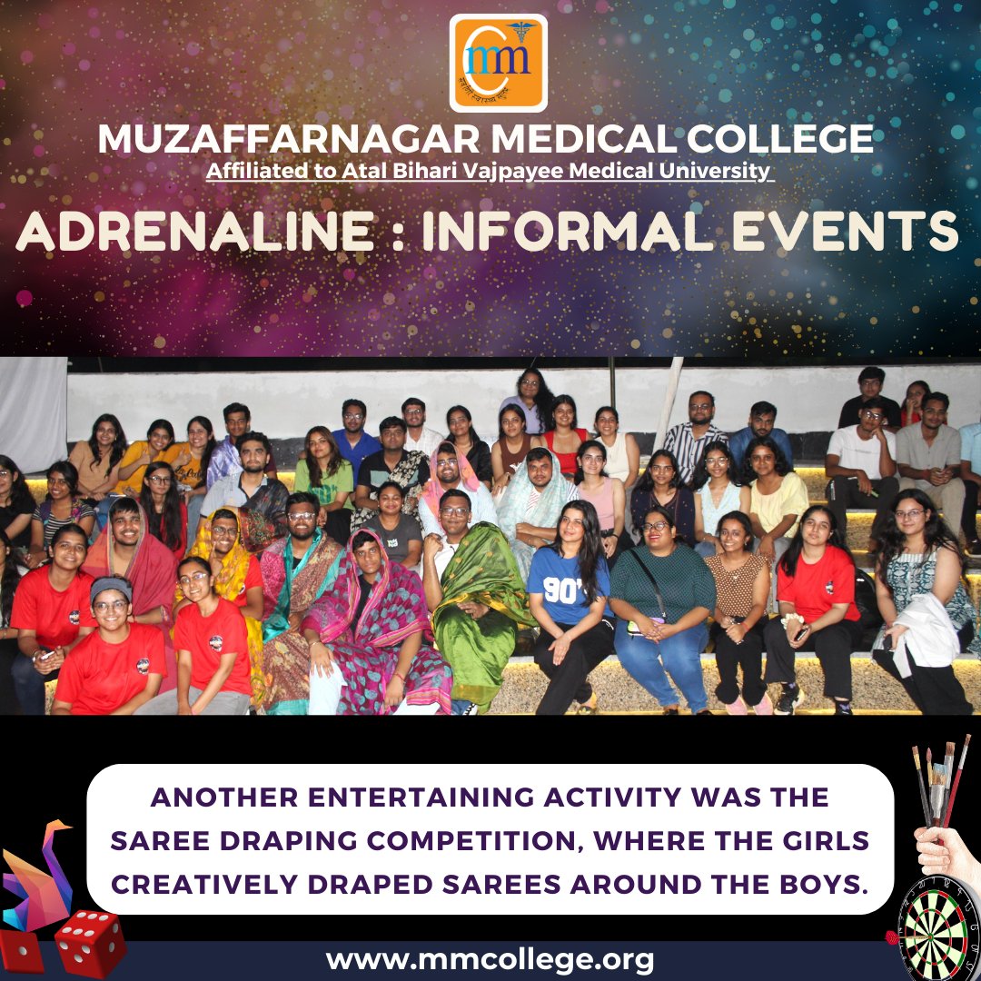 MMCandH's tweet photo. Adrenaline 2024 brought the fun! 🎉 From girls draping sarees on boys, vibrant nail art creations, to stunning Rangoli designs, it was a celebration of creativity and competition. 💫 
.
.
.
.
#Adrenaline2024 #UnleashYourCreativity #EventHighlights #FunAndGames https://t.co/mRVxQL6ic7