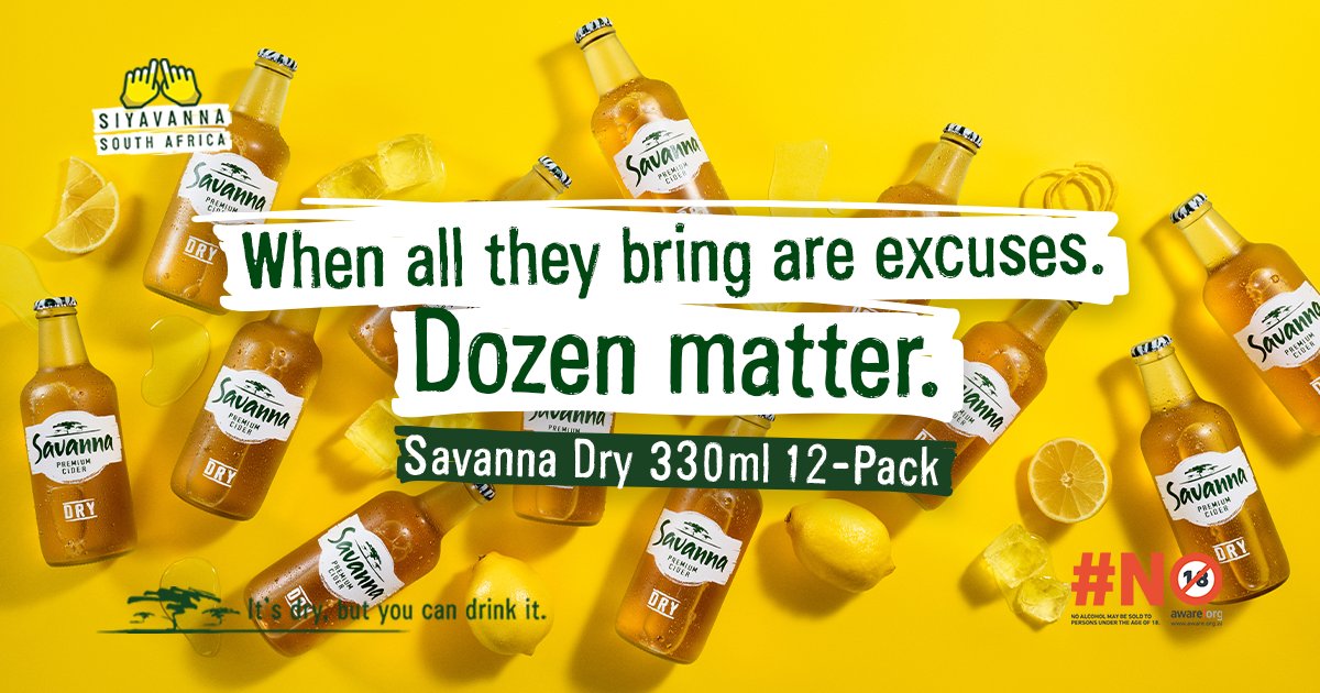 Yfm's tweet photo. We’re sharing the @SavannaCider 12-Pack Challenge where you could WIN R5000.

Tell us some of the best excuses you've heard from those who never bring anything to the party using #Savanna12Pack #DozenMatter + tag @yfm

The Savivi 330ml 12-pack calls for sharing🍻
Ts&amp;Cs apply. https://t.co/ednyZyYMUQ