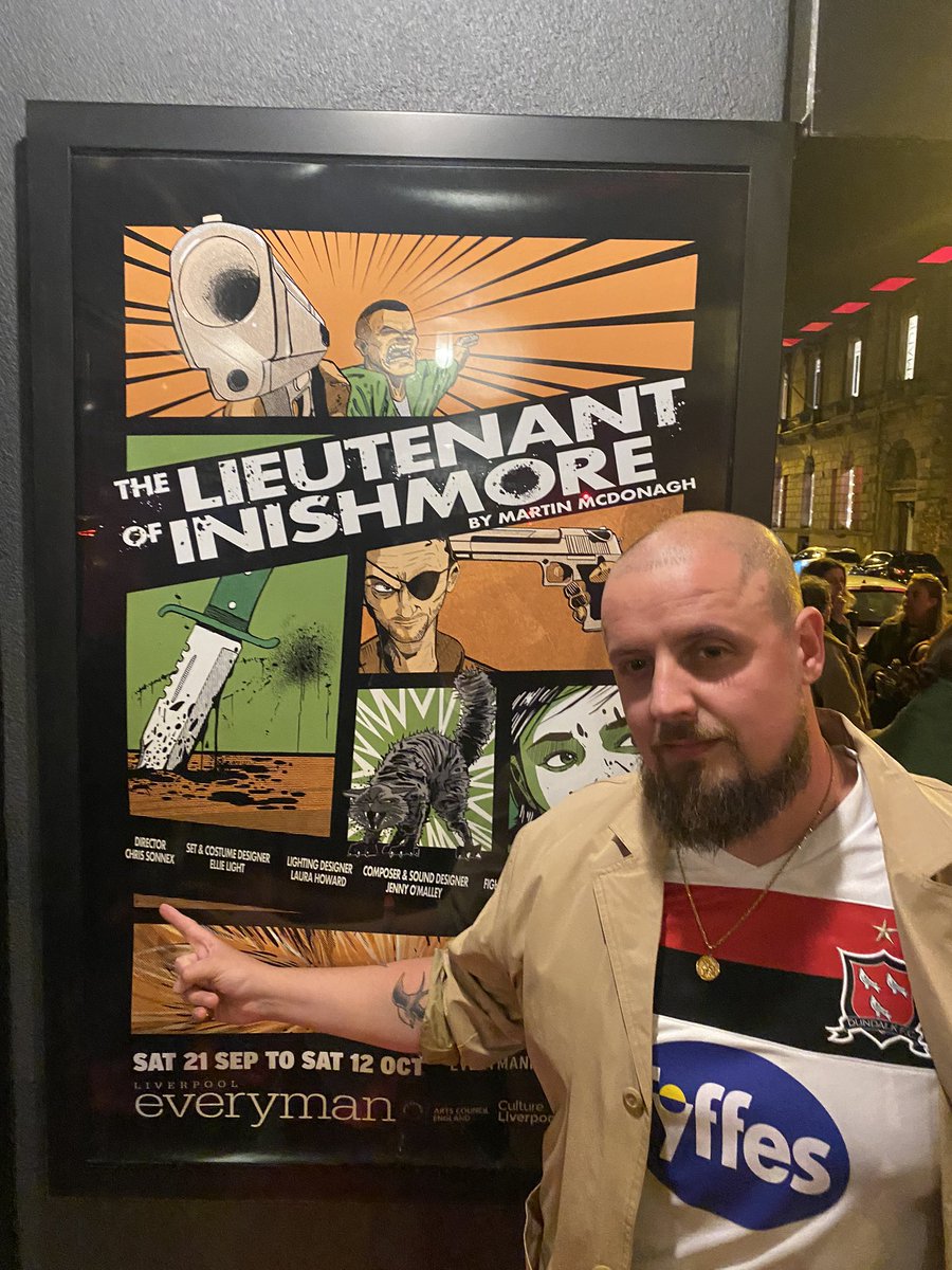 WHAT A TRIUMPH 🤩

Stunning work from the cast and creative team of #LieutenantOfInishmore <a href="/LivEveryPlay/">Liverpool Everyman & Playhouse theatres</a> 

<a href="/ChrisSonnex/">Chris Sonnex</a> has smashed it and I couldn’t be prouder ♥️