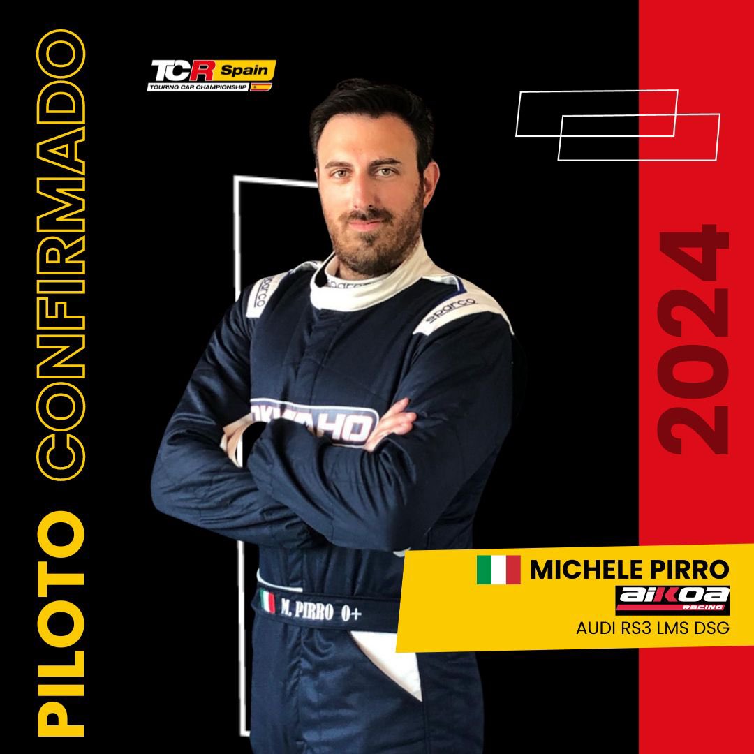 🔴PILOTO CONFIRMADO🟡

AIKOA Racing amplía sus filas con la incorporación de un nuevo piloto, el italiano Michele Pirro 🇮🇹 que se une al equipo para disputar el resto de la temporada #TCRSpain24, en Valencia y Barcelona 🔝

¡Bienvenido, Michele! 🔥

#TCRSeries #TCR #Touring