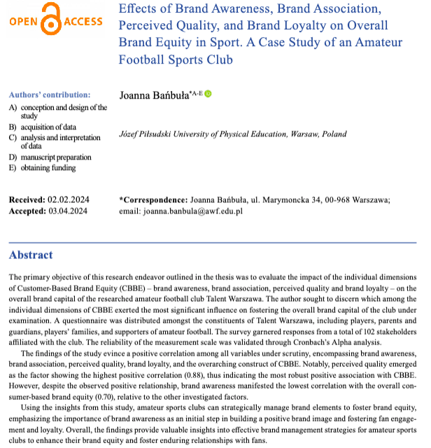 PCSSR1's tweet photo. 👉 The primary objective of this research endeavor outlined in the thesis was to evaluate the impact of the individual dimensions of Customer-Based Brand Equity   on the overall brand capital of the researched amateur football club Talent Warszawa.

💻 https://t.co/UIj92zeJK0 https://t.co/QPfmqnkruG