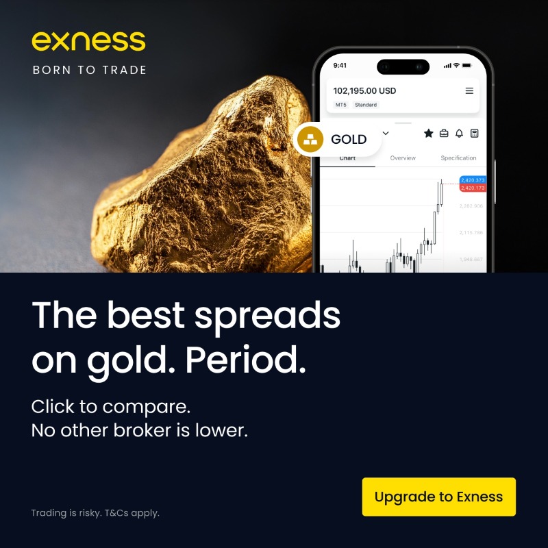EXNESS's tweet photo. Take control of your gold trading costs. 
Save on every trade with the tightest and most stable spreads in the market.

Upgrade to the best gold spreads.