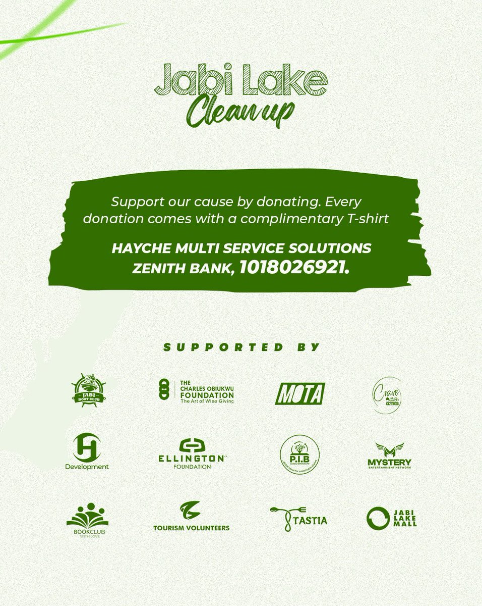 Together, let’s work towards solutions for sustainability.. #JabiLakeCleanUp