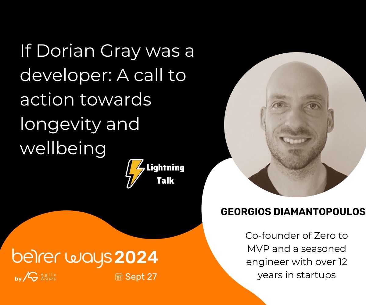 💻 Is desk work impacting your health? Join <a href="/georgiosd/">Georgios Diamantopoulos</a> at #BetterWays2024 for "If Dorian Gray was a Developer" and discover strategies for a healthier tech life!
Get your tickets for #BetterWays2024 👉 betterways.gr