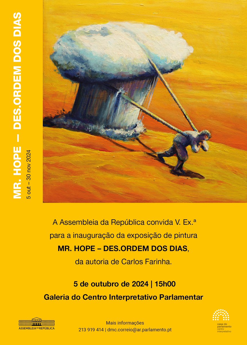 Vou inaugurar no dia 3 de Outubro  na Assembleia da Republica a exposição “ Liberdade “, uma visão pessoal e poética sobre o cinquentenário da revolução. Em paralelo no dia 5 será a vez do Mr Hope sobre os perigos da liberdade. Estão convidados ! _#25deabril