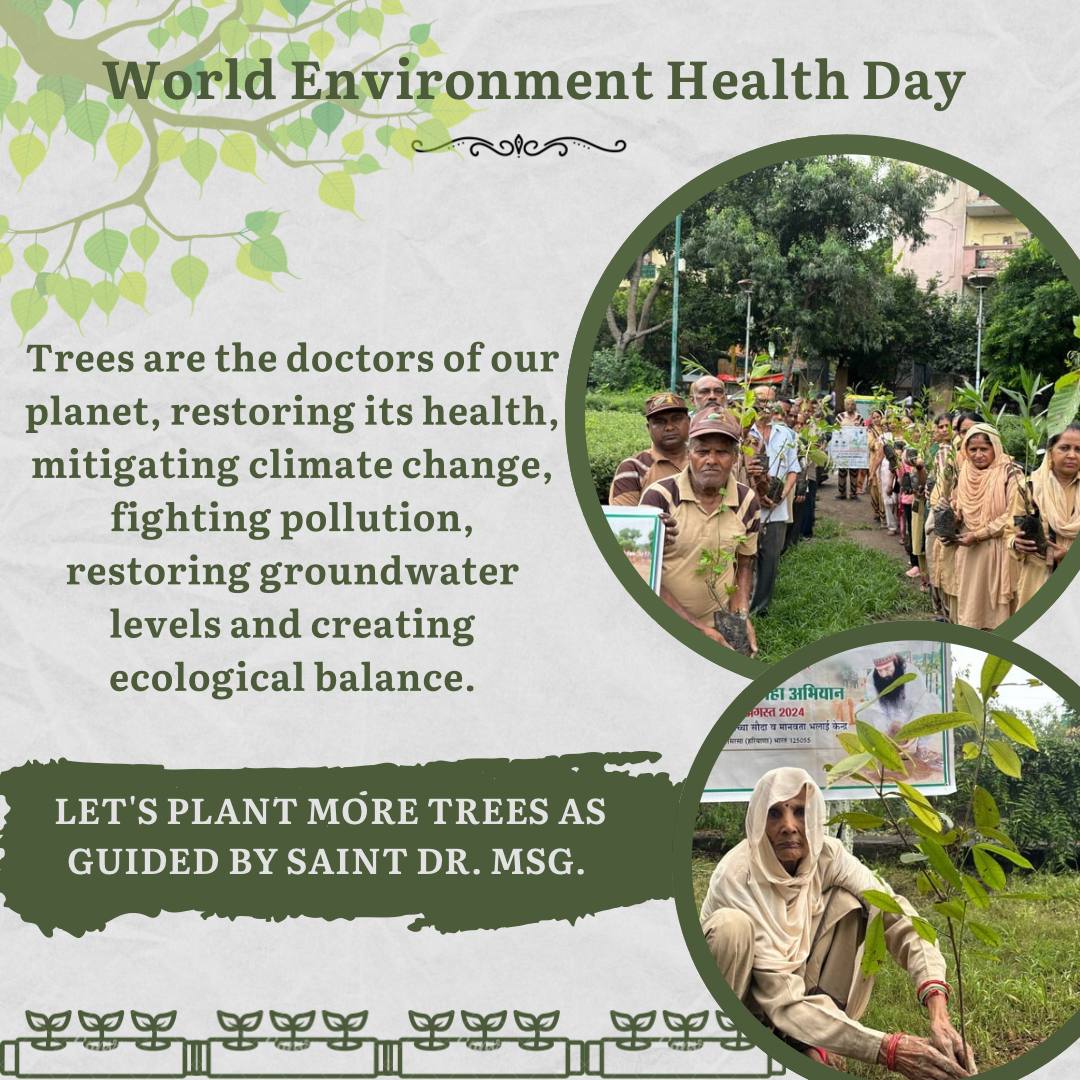 ushakaliye's tweet photo. इस #WorldEnvironmentHealthDay पर, आइए पृथ्वी के स्वास्थ्य की रक्षा का संकल्प लें। Dera Sacha Sauda के Saint Dr MSG Insan के मार्गदर्शन में पर्यावरण-अनुकूल कार्यों वृक्षारोपण, स्वच्छता अभियान, पानी की बचत और प्राकृतिक संसाधनों का संरक्षण करें। #EnvironmentHealth https://t.co/3fv2Hfr8ZC