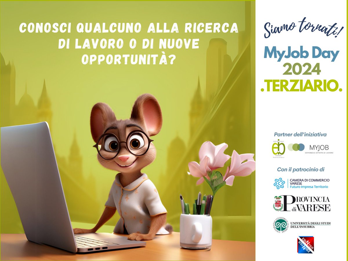 entibilaterali's tweet photo. 🔛Un'opportunità per chi cerca lavoro - MYJOB DAY TERZIARIO https://t.co/TWxwynGqHf

#offrolavoro #cercolavoro #varese #myjob #entibilaterali #work https://t.co/wRlSGZpiT7