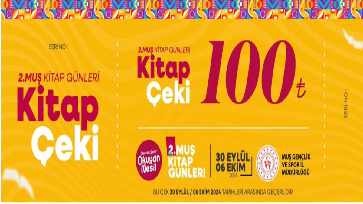 MusKYGM's tweet photo. SEVGİLİ GENÇLER ÇEKİLİŞİMİZ VAR! 🎁📚

💫100 kişiye 100 ₺ Kitap Çeki Hediye!🤩🎁

💫Çekiliş Detayları;⤵️

1️⃣ @MusKYGM sayfamızı takip et.
2️⃣ Bu gönderiyi beğen ve retweet’le
3️⃣ #GSBMusHepyanında yorum yaz ve 3 arkadaşını etiketle.

🗣️Çekiliş Sonucu; 30 Ekim 2024 
@OA_BAK https://t.co/ek0k4Cb4Ob