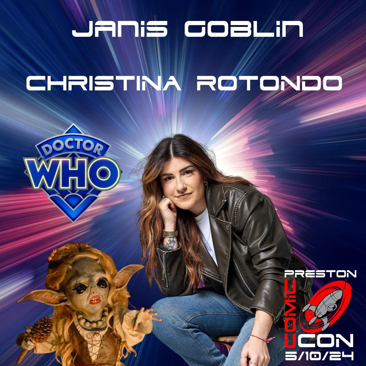 🚀 GUEST SPOTLIGHT 🔦
The talented <a href="/christinartnd/">Christina Rotondo</a> is at #Preston #ComicCon 2024! 
Christina brought to life the #GoblinQueen “Janis” in The 2023 <a href="/bbcdoctorwho/">Doctor Who</a> Christmas Special - The Church on Ruby Road. 💥
🎟️ wonkyrocketevents.uk/preston/
#doctorwho #13thdoctor #jodiewhittaker #Geek