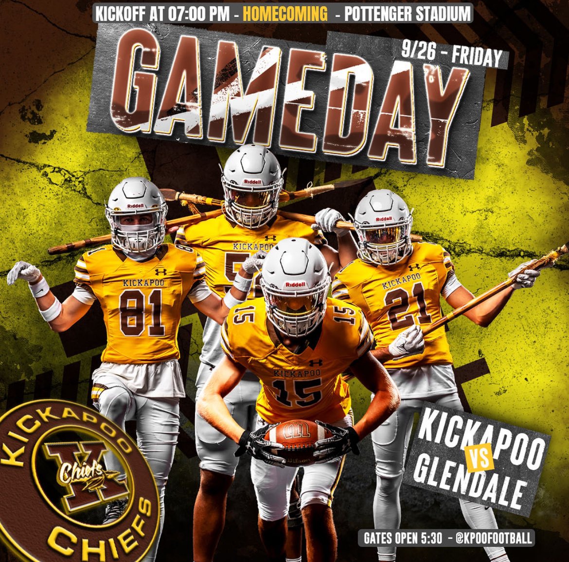 Hard to believe it’s already Week 5 for us!
Homecoming tonight with some beautiful Fall football weather. 
#SpearDown