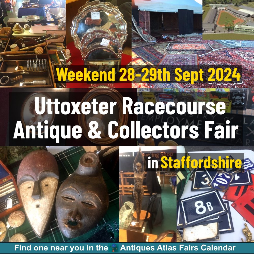 antiques_atlas's tweet image. 28th 29th September The Uttoxeter Racecourse Antique &amp;amp; Collectors Fair in #Staffordshire antiques-atlas.com/antique_fair/u… 2 day fair  both indoor spaces &amp;amp; outdoor pitches Organiser Antique Forum Group #antiques #antiquefair #antiquesfair #collectorsfair #antique #fineartfair #vintagefair