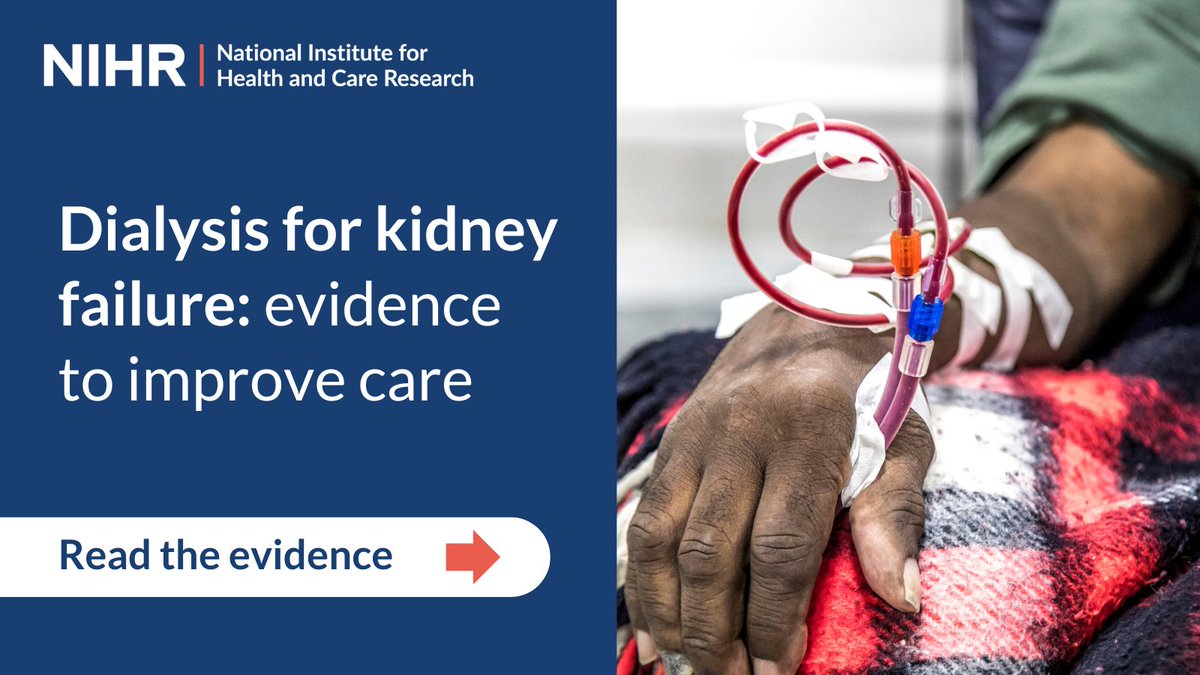National Institute for Health and Care Research (@nihrresearch) on Twitter photo Dialysis is a life-saving treatment for people with #KidneyFailure, but it can also be intensive & gruelling.
Our new #NIHRevidence Collection brings together examples of research that could improve care.
➡️ evidence.nihr.ac.uk/collection/dia…
<a href="/queenofdialysis/">Maddy Warren</a> <a href="/diaryofakidneyw/">Diary of a Kidney Warrior</a> Dialysis is a life-saving treatment for people with #KidneyFailure, but it can also be intensive & gruelling.
Our new #NIHRevidence Collection brings together examples of research that could improve care.
➡️ evidence.nihr.ac.uk/collection/dia…
<a href="/queenofdialysis/">Maddy Warren</a> <a href="/diaryofakidneyw/">Diary of a Kidney Warrior</a>