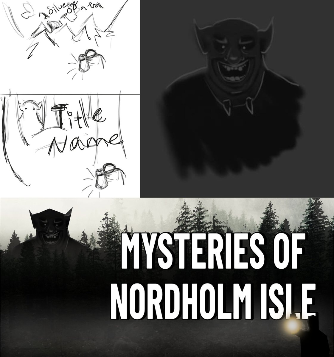 MossyByte's tweet photo. Hello everyone!

I have today been planning out what the main banner will be, here is a work in progress picture of it with a working title. 🤩 

What do you think?

#folklorethursday #folkhorror #indiegames #visualnovel #workinprogress #horrorgame https://t.co/kJDj3kZWt8