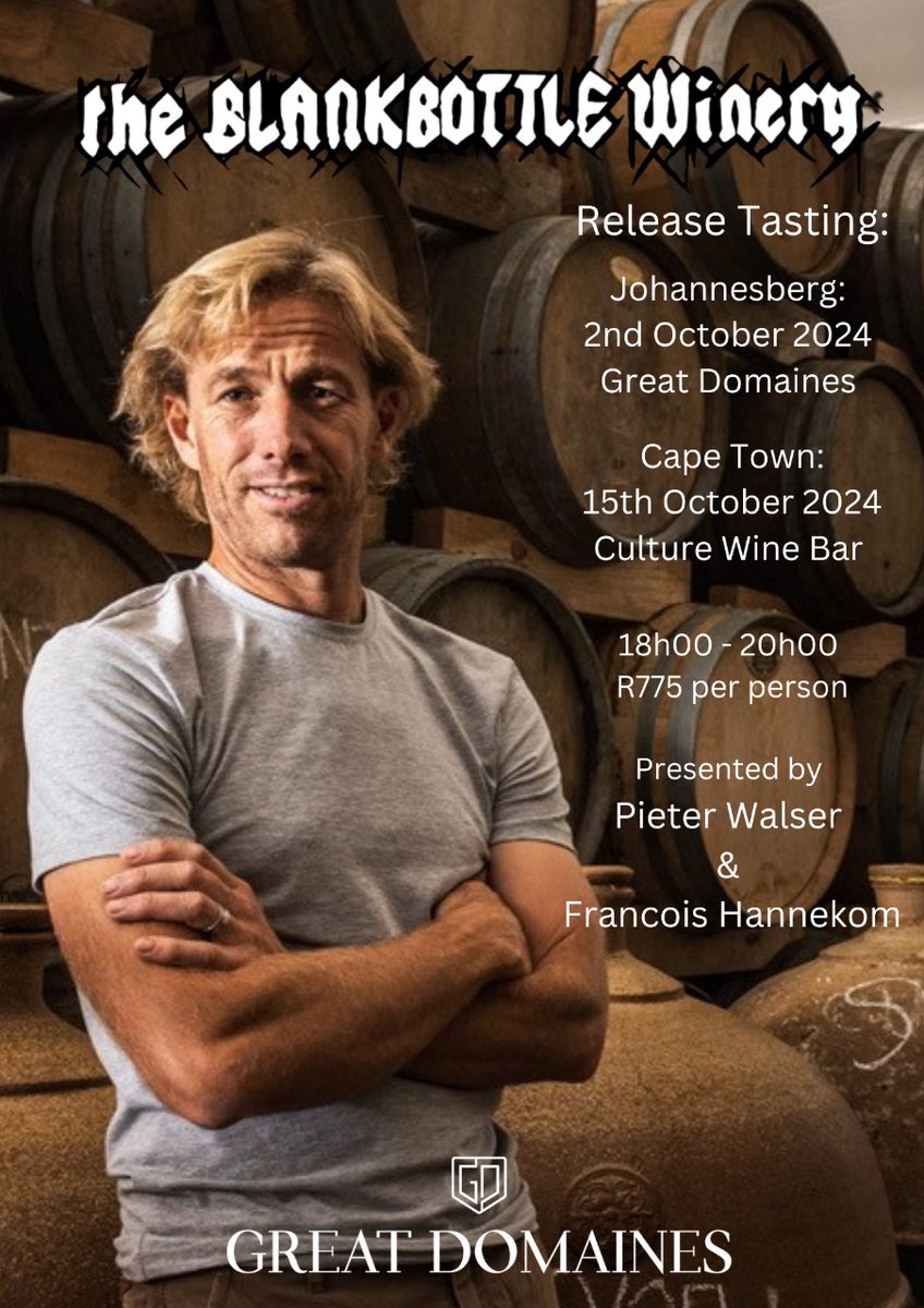 Great Domaines (@greatdomainessa) on Twitter photo Join us for an evening of story telling with Pieter Walser and Francois Hannekom of <a href="/Blankbottle/">Pieter H. Walser</a> and Samaritaan. Book your spot - quicket.co.za/organisers/143⌠Join us for an evening of story telling with Pieter Walser and Francois Hannekom of <a href="/Blankbottle/">Pieter H. Walser</a> and Samaritaan. Book your spot - quicket.co.za/organisers/143âŚ