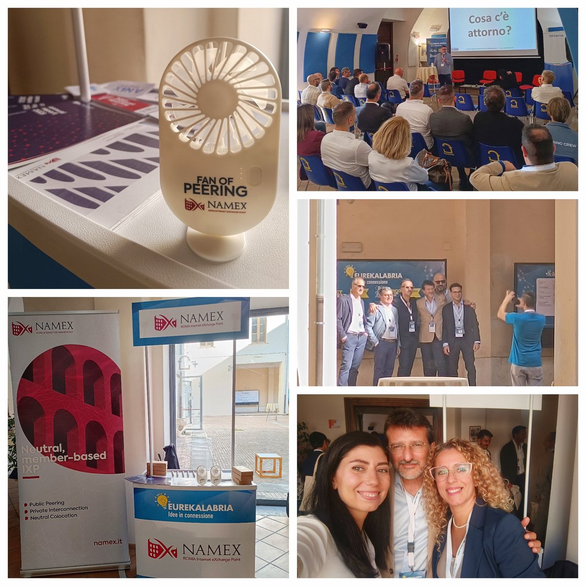 namex_ixp's tweet photo. Seconda giornata di #EurekaLabria: tante idee che circolano, networking e passione. #NAMEX è Gold Sponsor dell’evento, felice di sostenere l’innovazione e l’interconnessione con il proprio contributo. 💡🌀 #FanOfPeering” https://t.co/T0N0yWcdpp