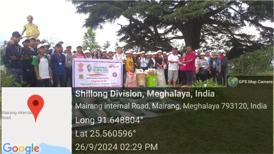 TSMCMairang's tweet photo. A special concerted exclusive Mega SHS campaign by NSS Tirot Sing Memorial College Mairang on 26th September, 2024 at Mairangbah Village and the Tirot Sing Memorial Ecological Park.
@swachhbharat
@CellNehu
@nss_rdguwahati
@YASMinistry
@mybharatgov
#SwachhataHiSeva2024 #MYBharat https://t.co/UD3wlkTzsO