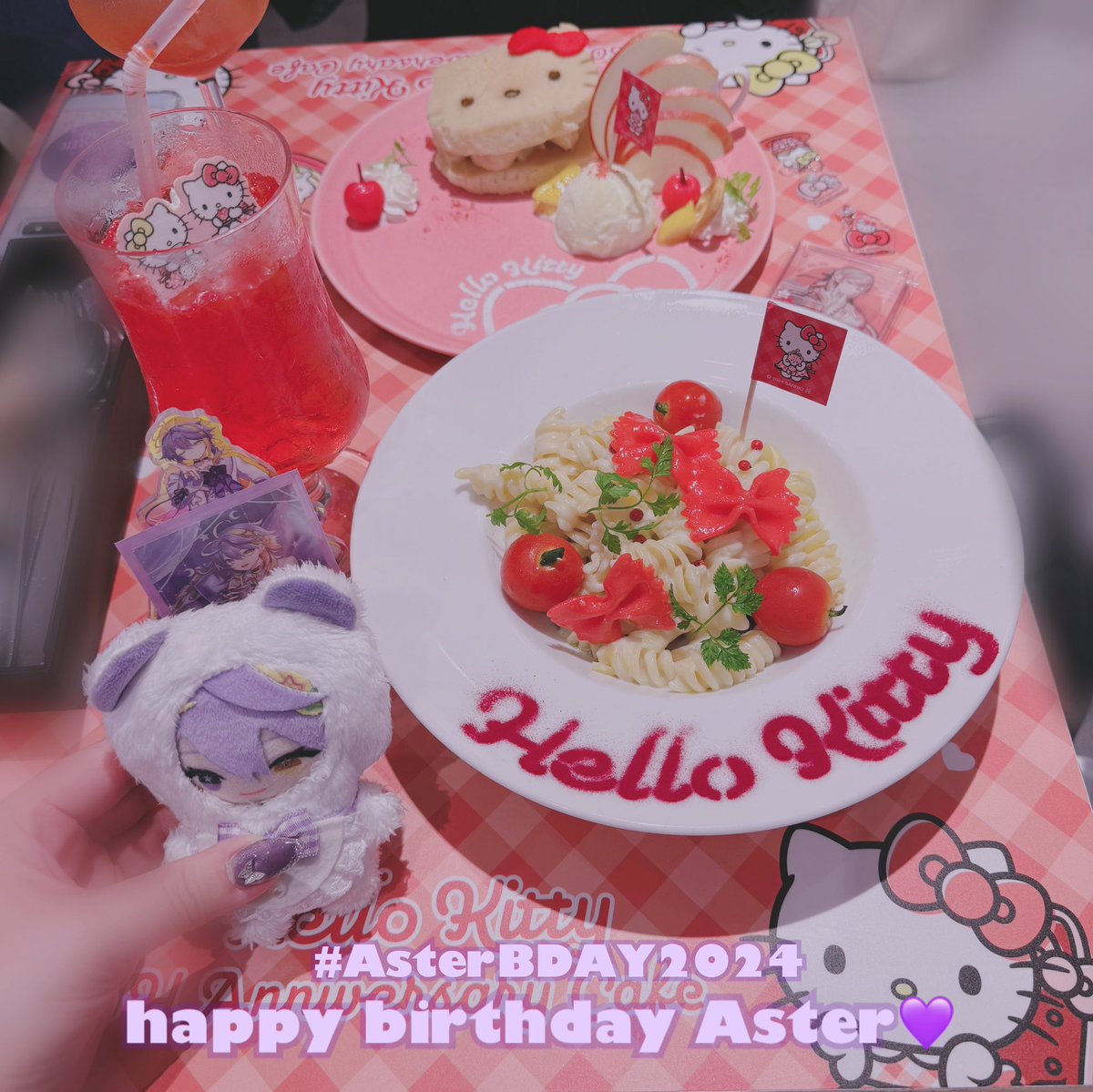 eyyy_m17's tweet photo. HBD💜Aster🥺💫💞🥳💓 

I celebrated at a cute cafe today☺️💕
MY KAMI OSHI💜💜💜だいすき

#AsterBDAY2024 https://t.co/zgjPUH8jTk