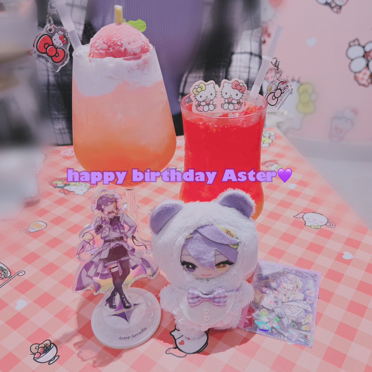 eyyy_m17's tweet photo. HBD💜Aster🥺💫💞🥳💓 

I celebrated at a cute cafe today☺️💕
MY KAMI OSHI💜💜💜だいすき

#AsterBDAY2024 https://t.co/zgjPUH8jTk