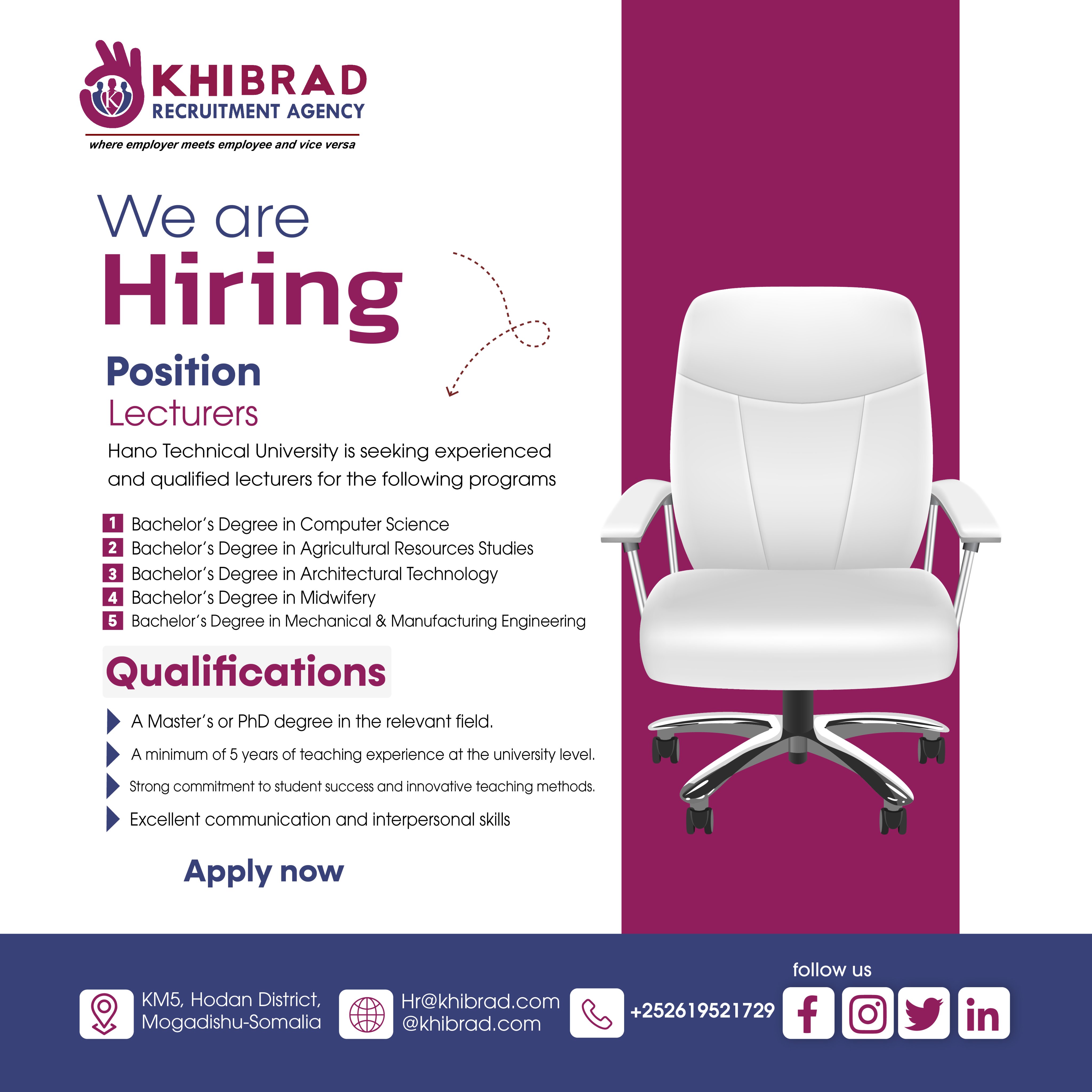 Khibrad Recruitment Agency is Somali Job Gate that (@Khibrad_RA) / X