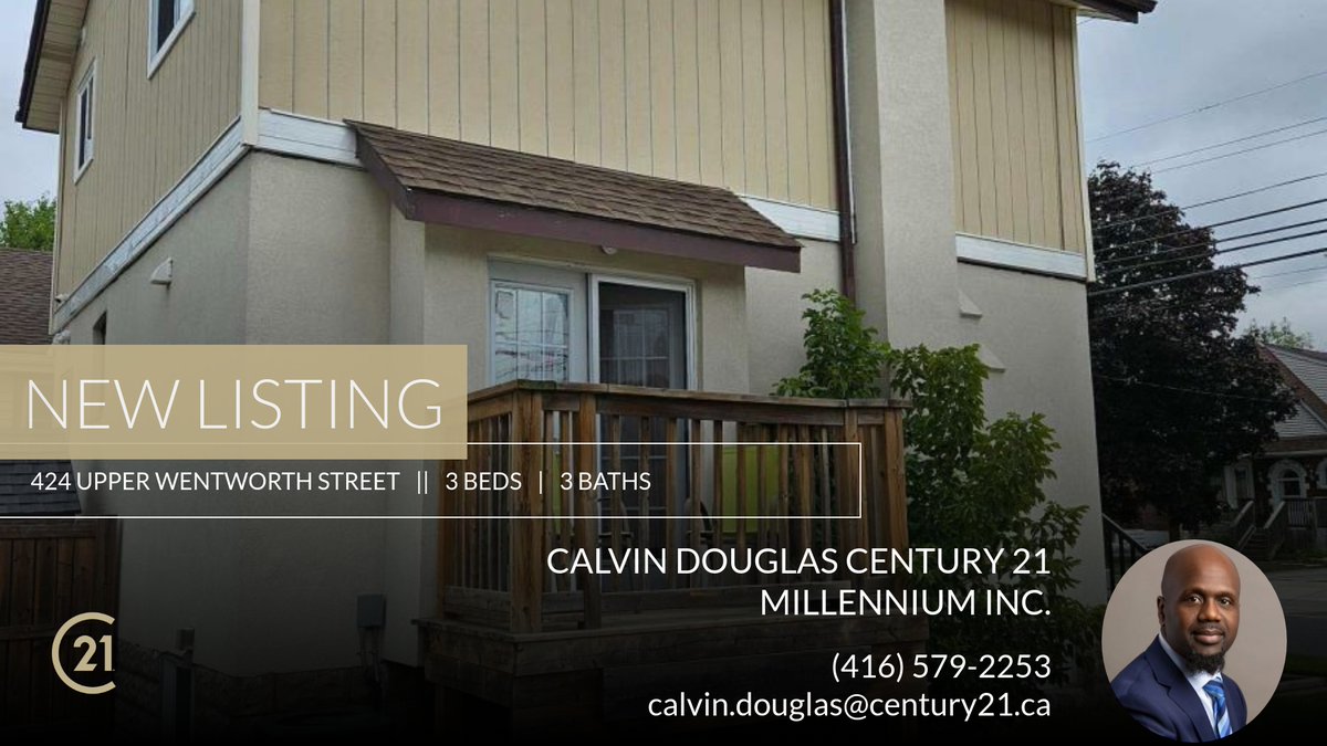 CD_Realtor's tweet image. 📍 New Listing 📍 Take a look at this fantastic new property that just hit the market located at 424 Upper Wentworth Street in Hamilton (inch Park). Reach out here or at (416) 579-2253 for more information

Calvin Douglas 
Century ... homeforsale.at/424_UPPER_WENT…
