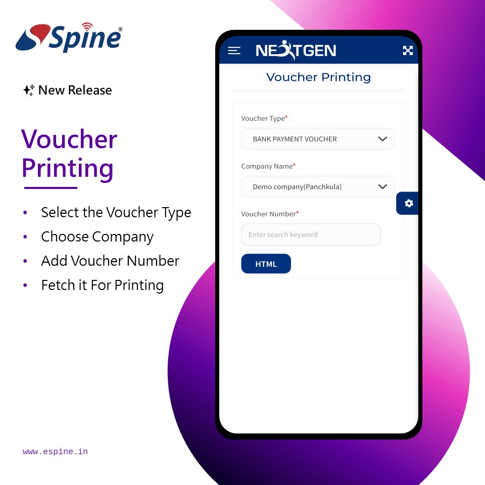SpineBMS's tweet image. Manage all types of vouchers with SpineNEXTGEN&apos;s Voucher Printing! Select, print, or download in just a few clicks. Simplify your financial processes! 🖨️💻 

Learn more: espine.in

#SpineNEXTGEN #AAPWinterActionPlan