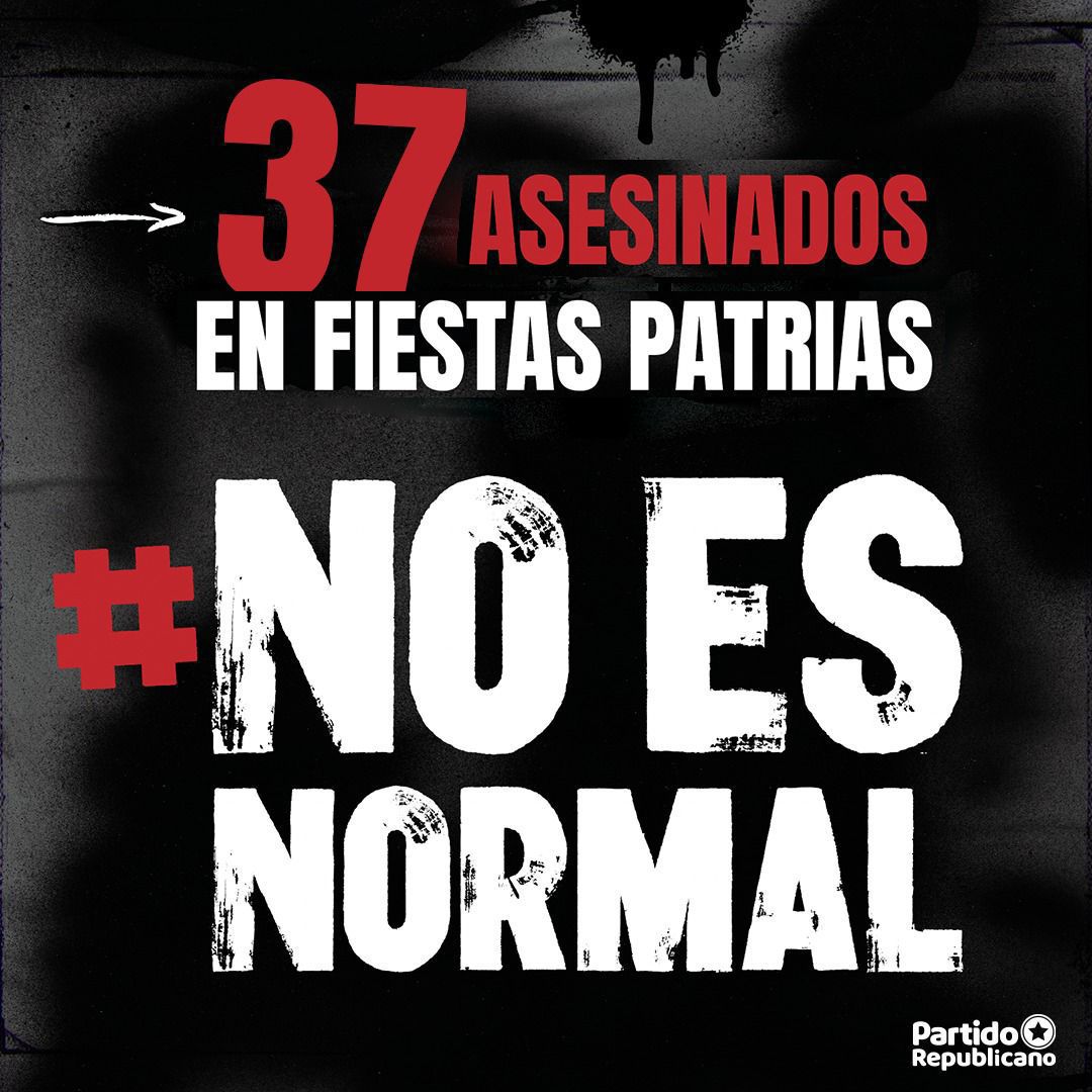 #NoEsNormal tener autoridades incompetentes frente a una crisis de seguridad que nos está llevando a un punto sin retorno y tiene a los chilenos enrejados y a los delincuentes libres. 

#NoEsNormal que nuestros compatriotas sean asesinados .

#republicanos