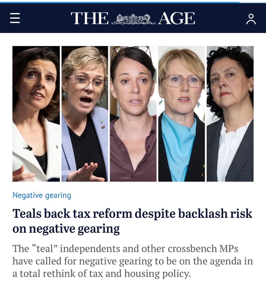 It’s good to our Goldstein’s MP advocating for the scrapping of negative gearing with other community independent MPs. This is courage. This is brave. This is what we supported her to do.