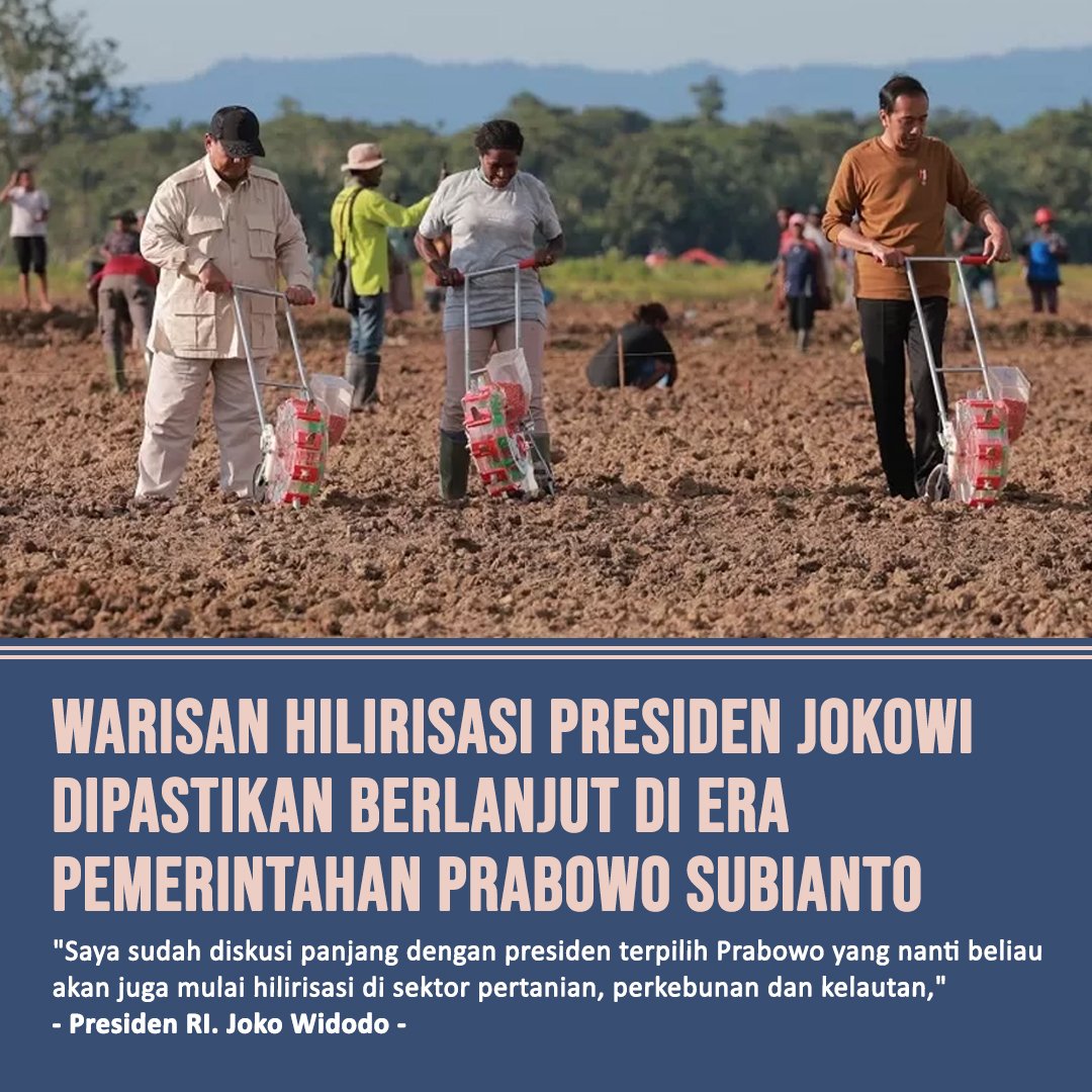 Keberlanjutan Program Hilirisasi 

MakinSOLID JelangDILANTIK NyataPRABOWO JKWkompak Jokowi Berhasil Publik Puas Kadin Lapindo #SHAMEONYOUANIN #LiteitUp V40 Lite kerjajkw prabowolanjutkan Rakyat jaehyun