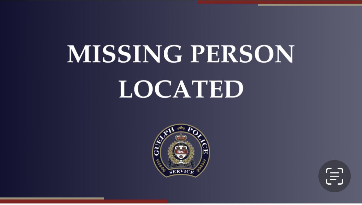The child reported missing Wednesday night has been located and is safe. We thank the public for its assistance. #Guelph