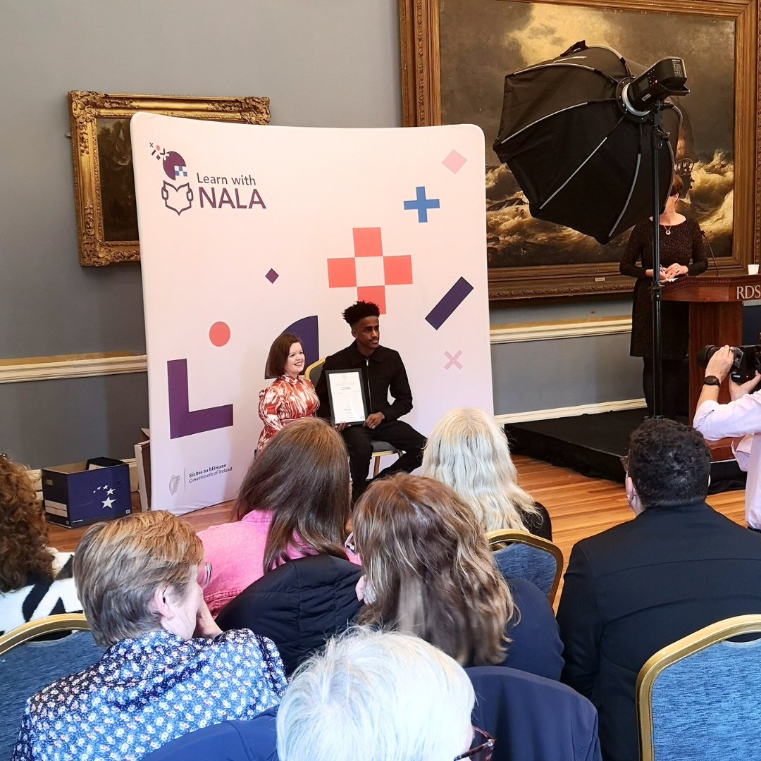 National Adult Literacy Agency (NALA) (@nalaireland) on Twitter photo It is happening now! Our learn with NALA students are receiving their awards from <a href="/TheSineadBurke/">Sinéad Burke</a> CEO and Founder of <a href="/TiltingTheLens/">Tilting the Lens</a>.
What a remarkable day for the 47 adult learners from ten counties who have improved their literacy, numeracy or digital literacy skills. It is happening now! Our learn with NALA students are receiving their awards from <a href="/TheSineadBurke/">Sinéad Burke</a> CEO and Founder of <a href="/TiltingTheLens/">Tilting the Lens</a>.
What a remarkable day for the 47 adult learners from ten counties who have improved their literacy, numeracy or digital literacy skills.