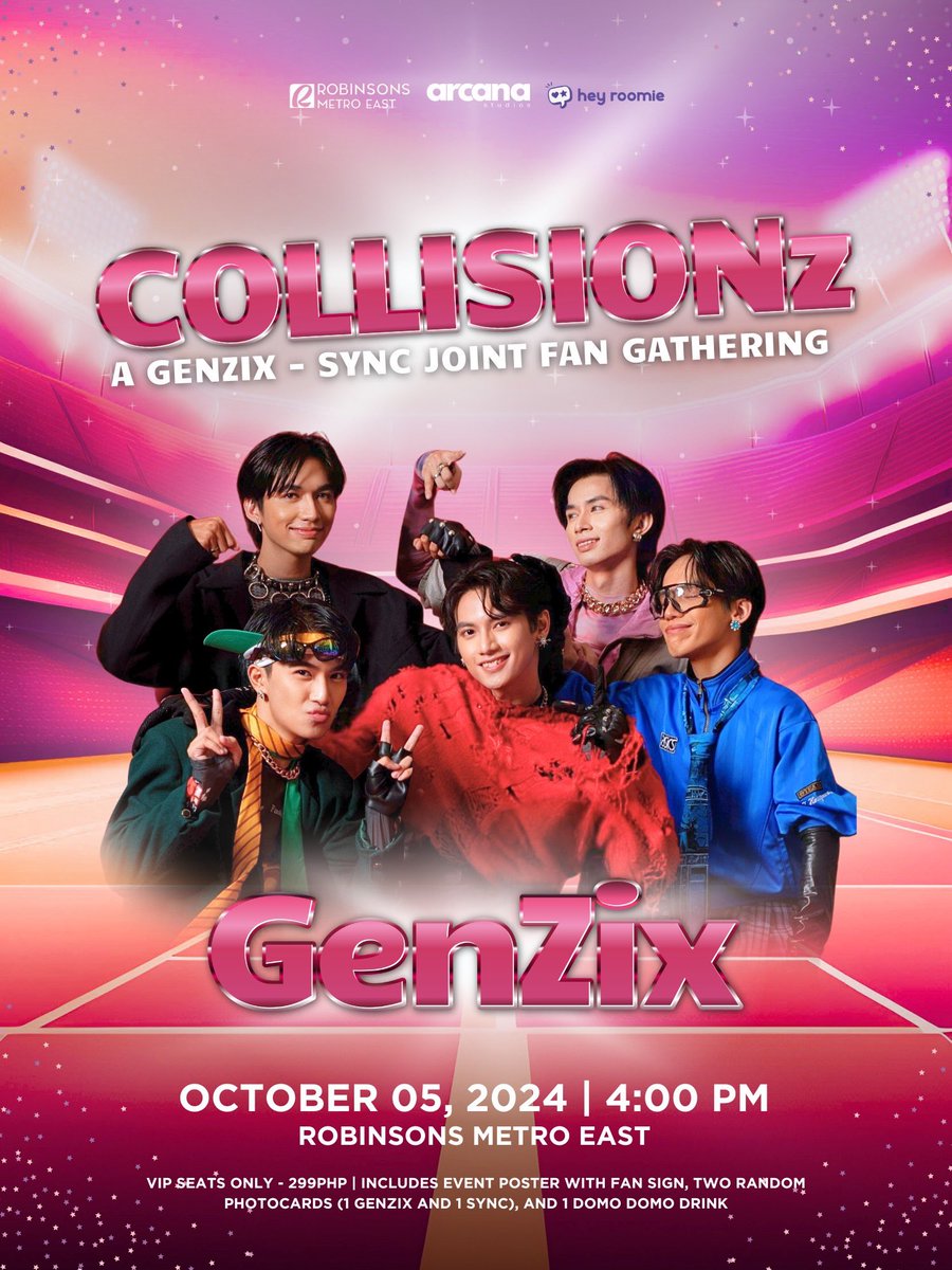 Arcana_Studios's tweet photo. 🔥 SOULz, Get Ready for COLLISIONZ! 🔥

The moment we've all been waiting for is finally here! COLLISIONZ is coming, and it's time for the ultimate fan gathering with GenZix! 🎶✨ 

📅 Date: October 05, 2024 , 4PM
📍 Location: Robinsons Metro East , GF https://t.co/THMuneR7Wo