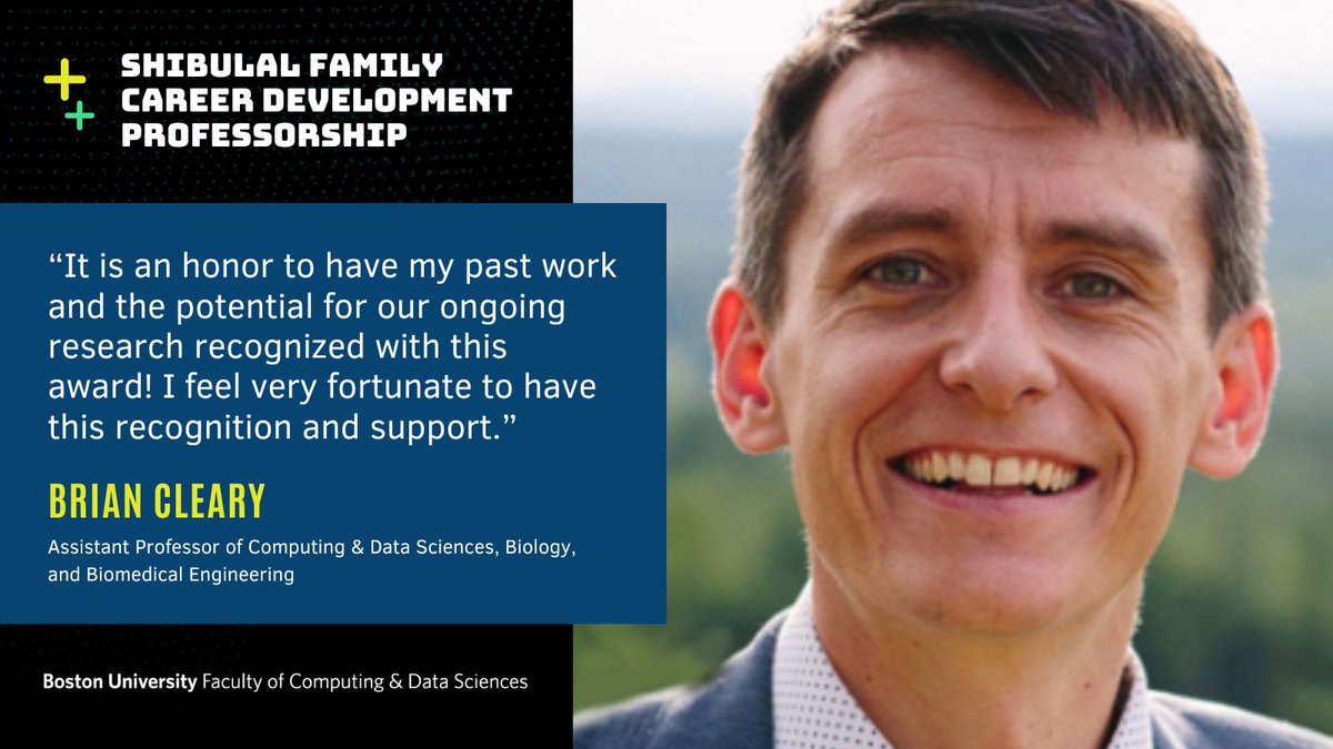 BU Computing & Data Sciences (CDS) (@bu_cds) on Twitter photo Congratulations!đđ Brian Cleary, a (CDS) assistant professor who also holds appointments in biology and biomedical engineering, was awarded the Shibulal Family Career Development Professorship. Read about Cleary's research and more: bit.ly/3zKDeqG <a href="/BU_Tweets/">Boston University</a> <a href="/BUProvost/">Boston University Provost</a> Congratulations!đđ Brian Cleary, a (CDS) assistant professor who also holds appointments in biology and biomedical engineering, was awarded the Shibulal Family Career Development Professorship. Read about Cleary's research and more: bit.ly/3zKDeqG <a href="/BU_Tweets/">Boston University</a> <a href="/BUProvost/">Boston University Provost</a>