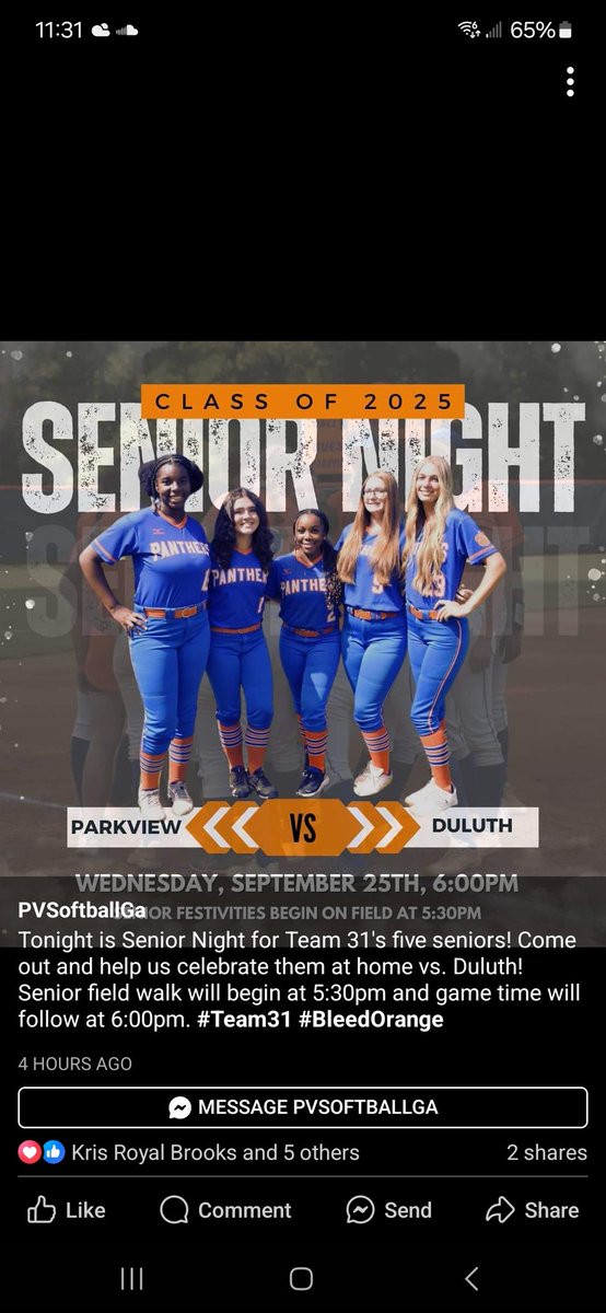 PettusDwayne's tweet photo. Happy Daughter Day and Softball Senior Night Lauren. @Lolo20252 https://t.co/mBpvScAefa