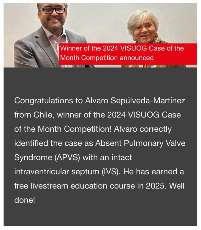 Lina Youssef (@linayoussef17) on Twitter photo Congratulations <a href="/Alvaro_Sep_M/">Alvaro Sepulveda Martinez, PhD</a> on winning the 2024 VISUOG case of the month #LoveUltrasound Congratulations <a href="/Alvaro_Sep_M/">Alvaro Sepulveda Martinez, PhD</a> on winning the 2024 VISUOG case of the month #LoveUltrasound