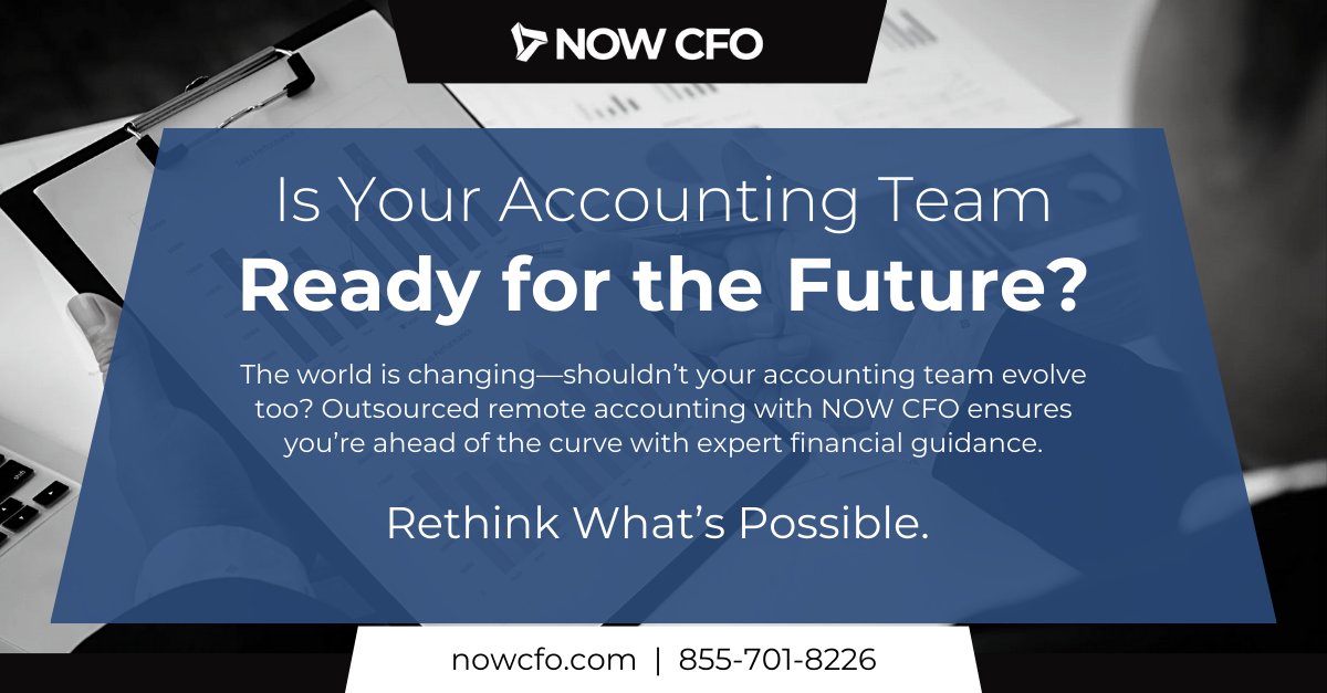 nowcfo's tweet photo. The future of accounting is here, and NOW CFO is ready to help your business stay ahead. Donโt get left behind!
Get Ahead Today: https://t.co/d5bWje9KcQ
#nowcfo #accountingservices #OutsourcedAccounting #outsourcedcfo #fractionalcfo #remoteaccounting https://t.co/RXHJtBdKgM