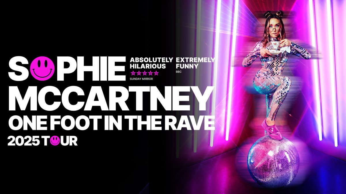 ⭐ NEW SHOW ⭐
After a phenomenal debut tour, award-winning comedian Sophie McCartney is back on tour and heading to Venue Cymru with One Foot in the Rave! Tickets on sale: Fri 27 Sep, 10am.
📅 9 May 2025
🎟️ bit.ly/4gyzLfH