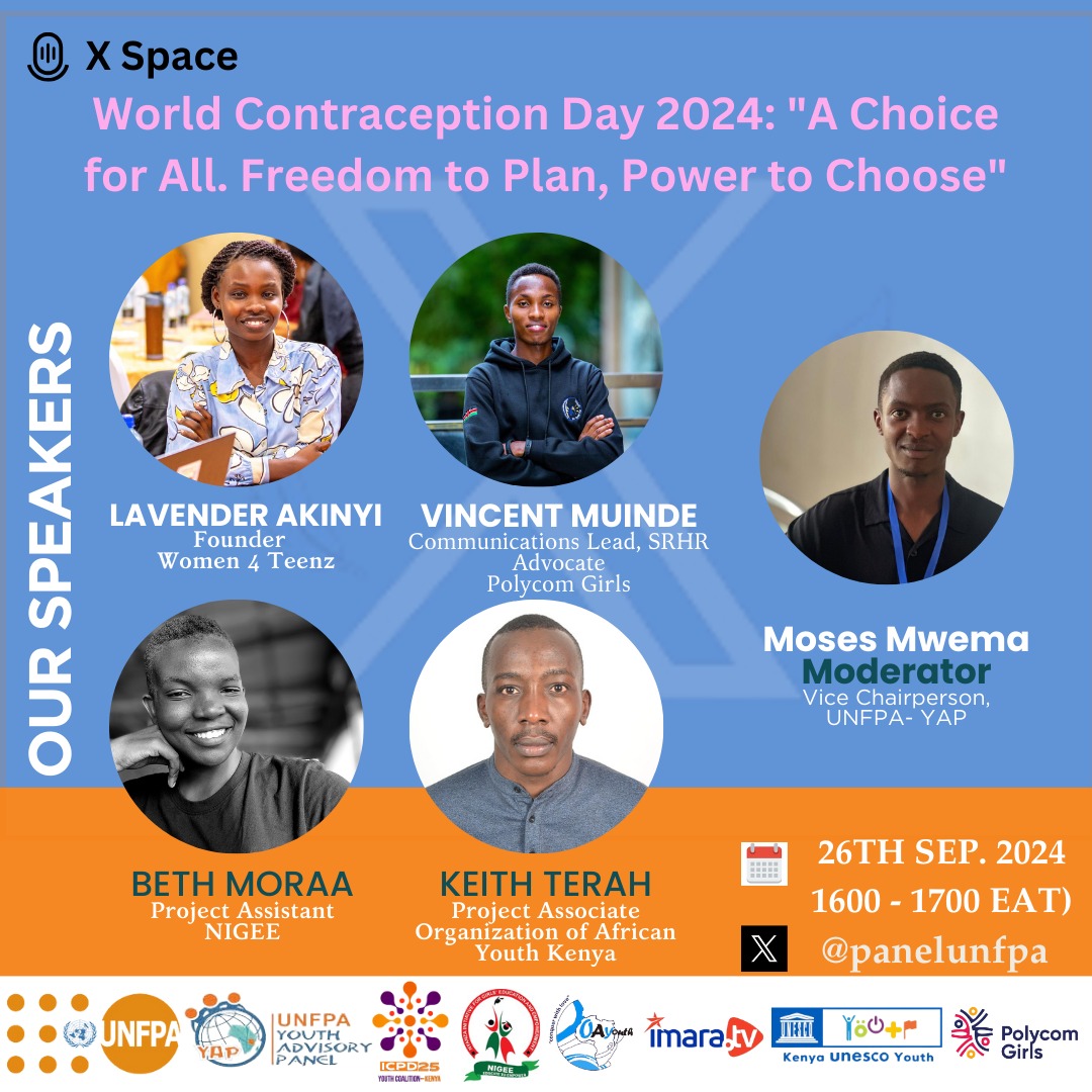 Marionwachia's tweet photo. Let’s talk about male involvement in contraception! Catch the discussion at 4 PM today.

🗓️ Date: 26th September 2024
🕒 Time: 4:00 PM - 5:00 PM EAT
🎙️ Set your reminder here: https://t.co/PbfeAfERUi https://t.co/3J66tB8BEZ