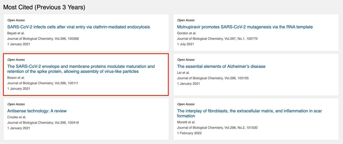 Crazy to see that our work on SARS-CoV-2 is one of the most cited paper of JBC within the last three years!’ 🤩🦠
<a href="/EvirTeam/">FL Cosset's lab</a>
