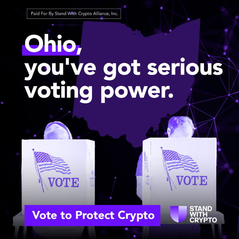 standwithcrypto's tweet photo. Ohio: the digital economy is here. Don't miss your chance to embrace it. Vote for crypto this fall and support a future of innovation and growth.