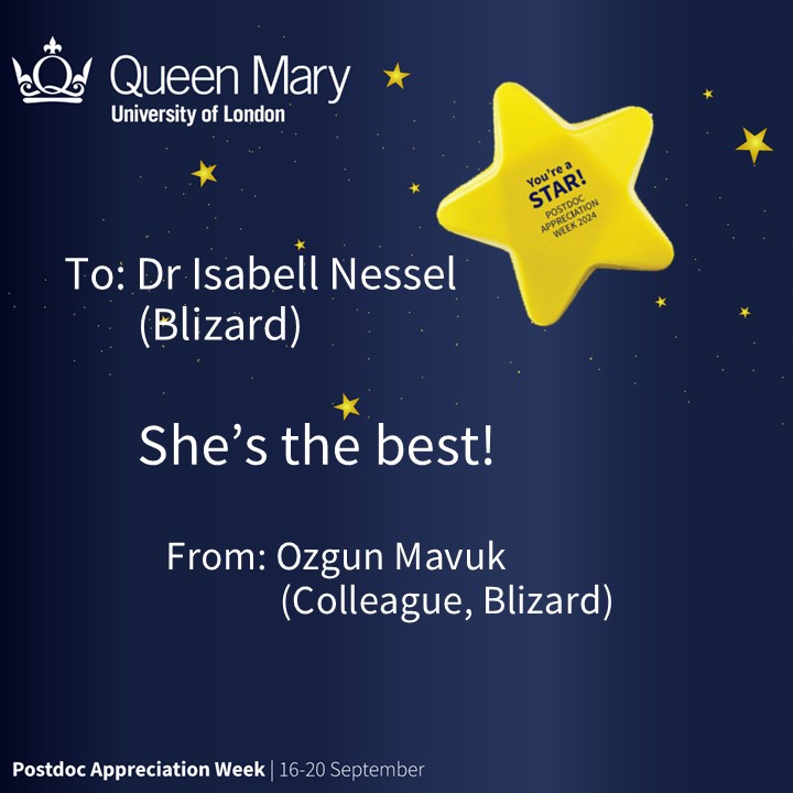 QMUL_ResDev's tweet image. Happy Postdoc Appreciation Week! 
    #QMPAW24 #LovePostdocs @blizard_inst