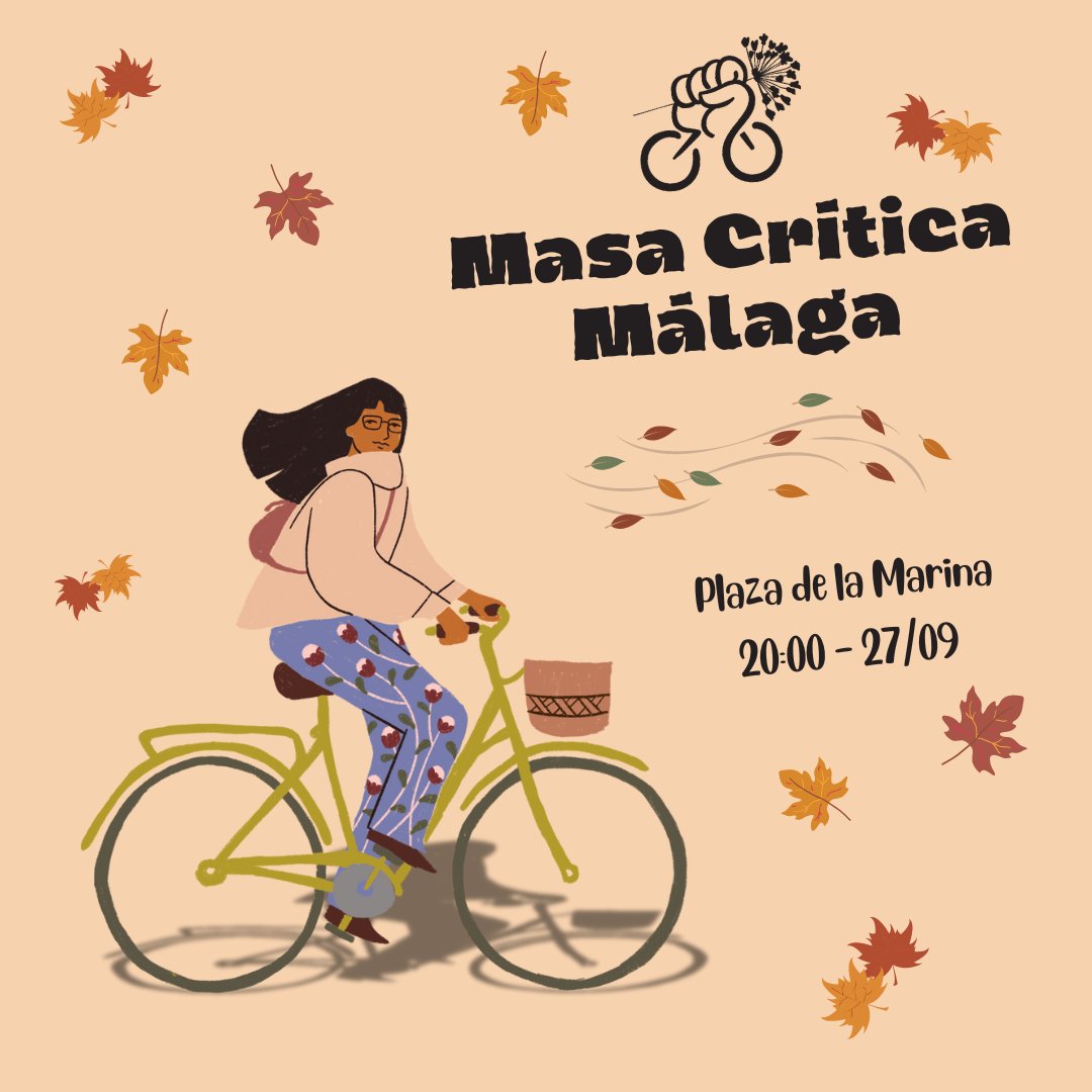 Mañana viernes toca Masa!

Ya sabes, a partir de las 20h nos vemos por Plaza de la Marina y como ya sabemos que aquí no hay mucha puntualidad se saldrá a rodar sobre a y media!

Saludos ruediles!

Cartelito gracias a Igna