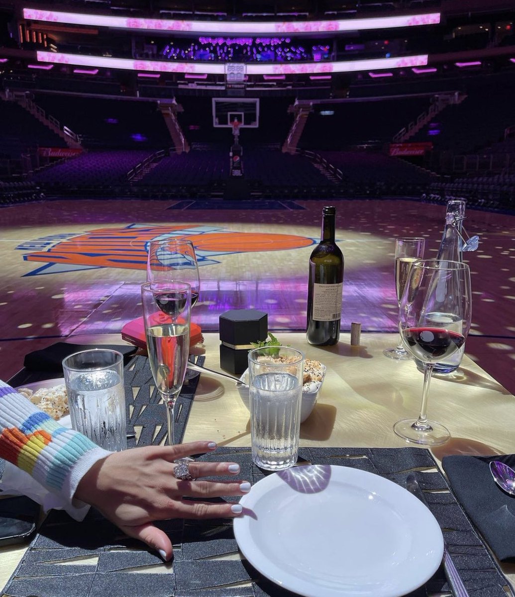 NBA_NewYork's tweet image. Derrick Rose proposed on the floor of Madison Square Garden