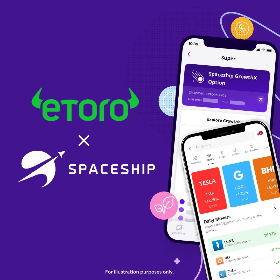We’re excited to announce that Spaceship has been acquired by global investing platform <a href="/eToro/">eToro</a>! 🚀 
Spaceship will continue to operate independently as a brand, but we'll be working closely with eToro to provide an enhanced experience for Spaceship customers. 1/2
